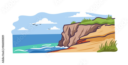 Cliff overlooking the ocean