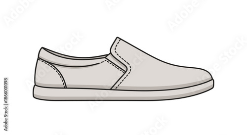 Casual Light Beige Slip-On Shoe Illustration.