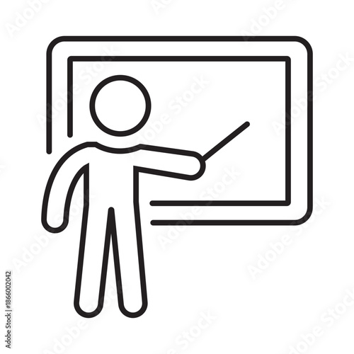 Teacher at Blackboard Icon