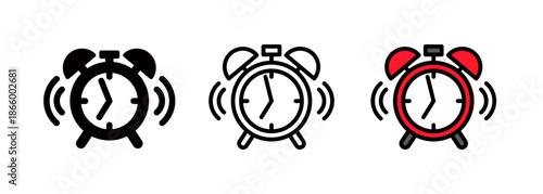 Alarm clock/timer icon, clock logo