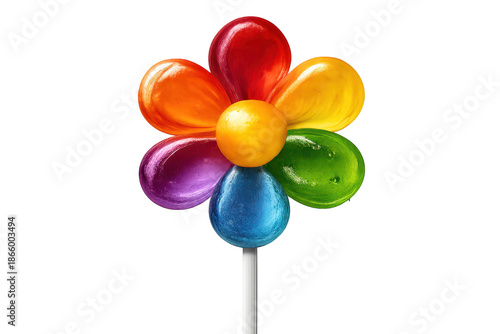 Colorful Flower from Candy with Transparent Background for Design Work