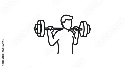 Muscular man lifting a heavy barbell during a strength training workout.