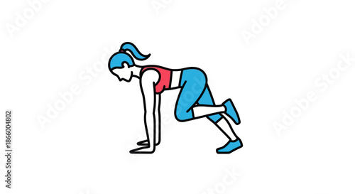 Woman performing mountain climber exercise in athletic attire.