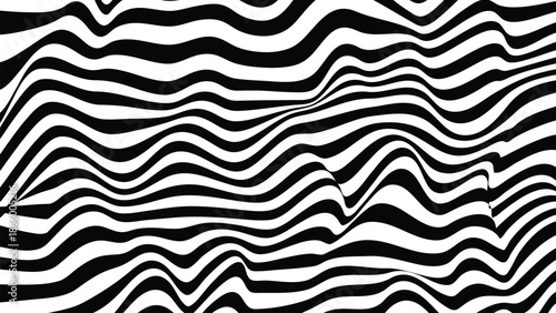 Hypnotic Monochrome Wave Texture