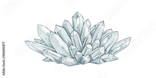 Crystal cluster illustration