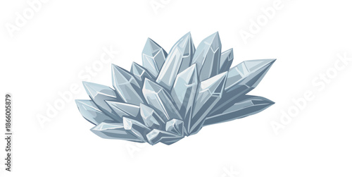 Blue crystal flower illustration