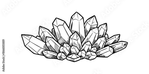 Crystal cluster illustration
