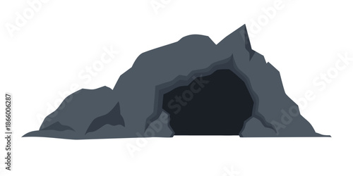Illustration of a mountain cave