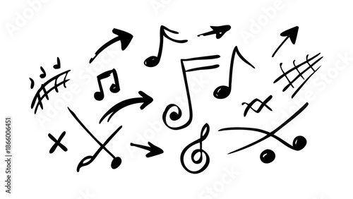 Abstract music notes illustration