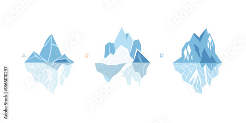 Abstract iceberg illustrations