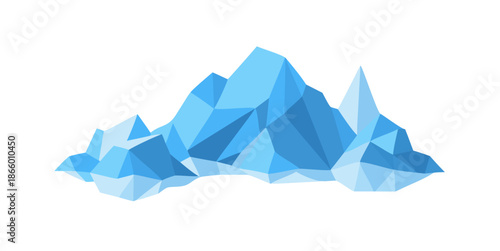 Abstract polyhedral mountain landscape
