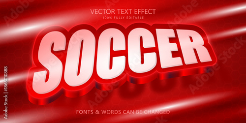 Red sports editable text effect.