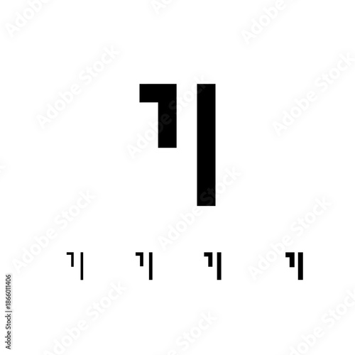 Number 1, digital numeral one, including set of four different cyber numbers, vector illustration 10EPS