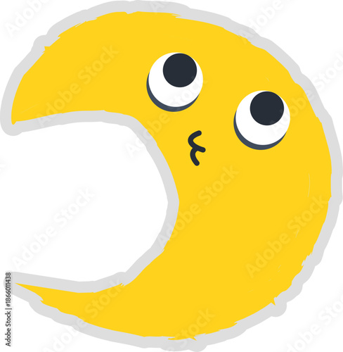 Moon Emoticon Sticker