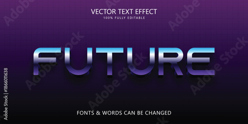3D Bold Futuristic Gradient Editable Text Effect