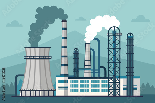 Carbon Capture Plant Industrial Landscape