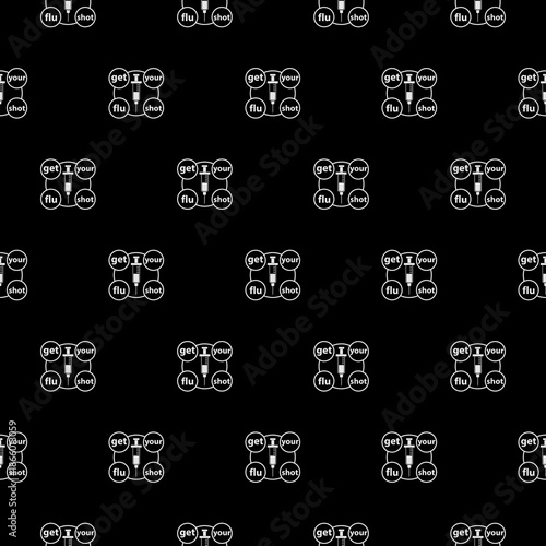 Get you flu shot seamless pattern isolated on black background