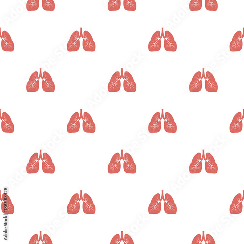 Lung human seamless pattern isolated on white background