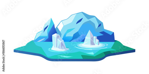 Icebergs in the ocean