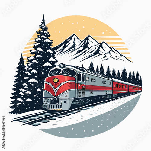 Christmas Vacation Train Travel Illus