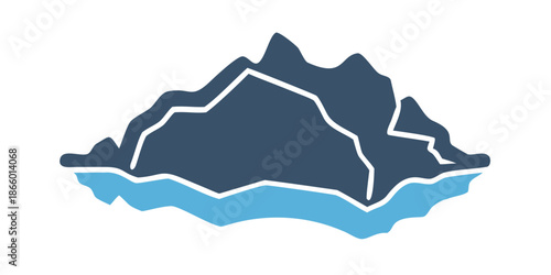 Mountain island illustration