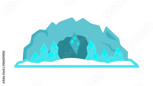 Mountain landscape with icy peaks