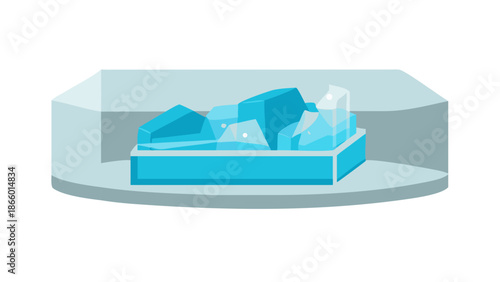 Blue geometric display