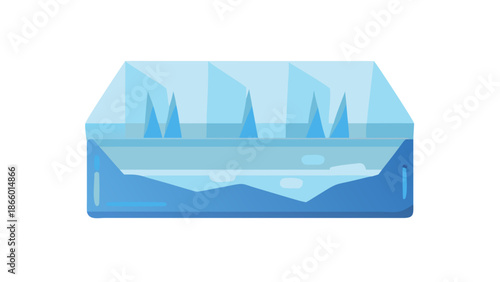 Iceberg in water illustration