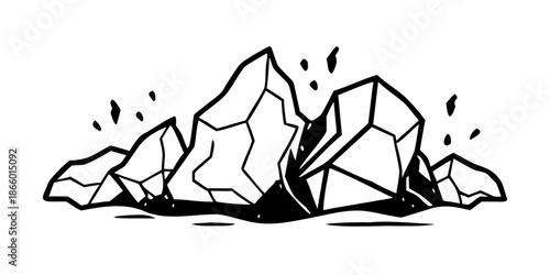 Crystalline rocks illustration