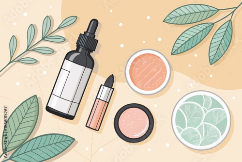 Clean Beauty Vitamins Flatlay Backgr