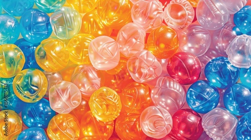 A retroinspired poster with a bold text that says Bubble wrap the ultimate stress reliever featuring colorful bubble wrap patterns in the background