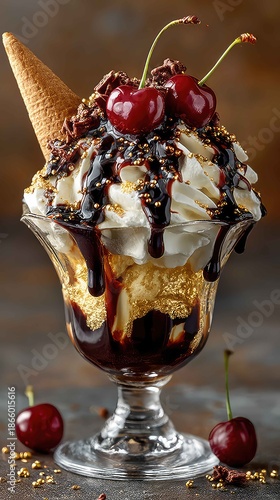 Double Chocolate Sundae with Cherries Dark chocolate