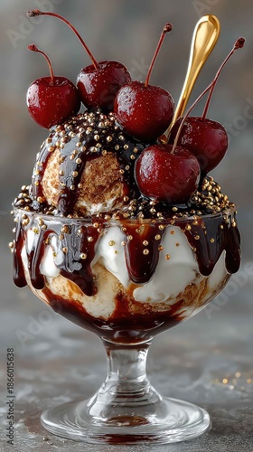 Double Chocolate Sundae with Cherries Dark chocolate