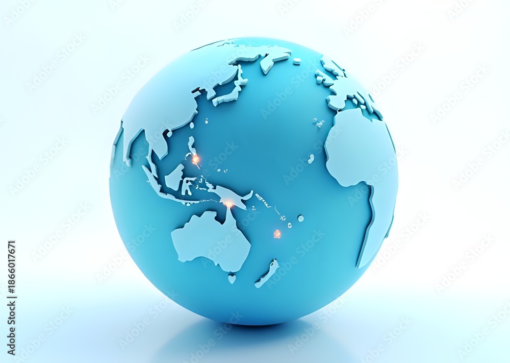Obraz premium 3D Render of a Globe
