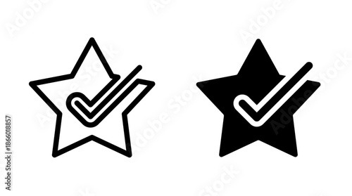 Tick and verified account badge icon. Checklist sign. Checkmark symbol