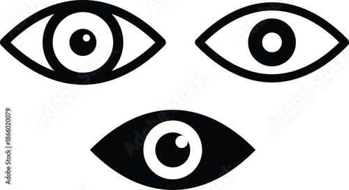Set of Eyes icons. Group Eyesight symbol. Collection Retina scan eye. Simple eye. vector.
