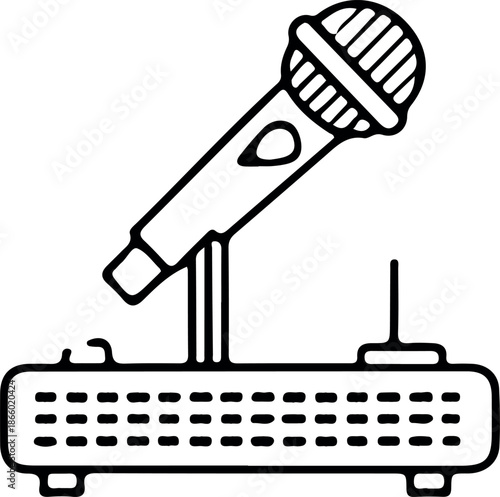 News and Media Line Icon  – Television, Newspaper, radio, Broadcasting, Reporter and Journalism Icons