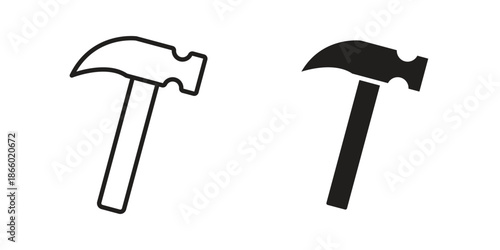 Hammer icons collection. Line vector sign, symbol for web and mobile