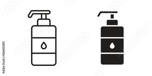 Hand sanitizer icons collection. Line vector sign, symbol for web and mobile