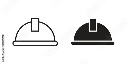 Helmet icons collection. Line vector sign, symbol for web and mobile