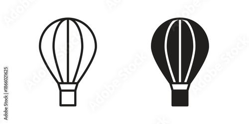 Hot air balloon icons collection. Line vector sign, symbol for web and mobile