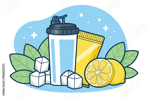 Electrolyte Drink Mix Wellness Backg