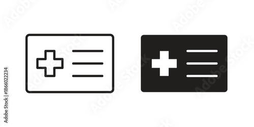 Insurance card icons collection. Line vector sign, symbol for web and mobile