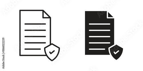 Insurance policy icons collection. Line vector sign, symbol for web and mobile