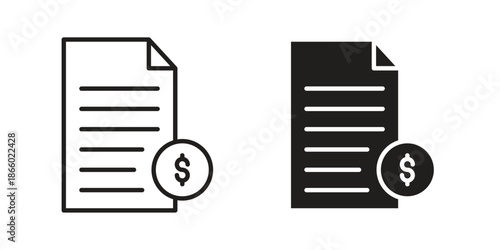Invoice icons collection. Line vector sign, symbol for web and mobile