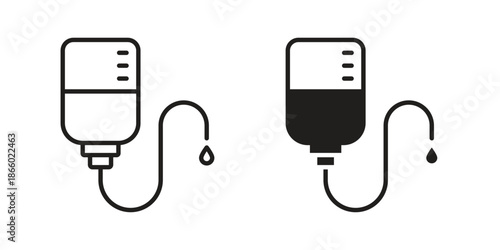 IV bag icons collection. Line vector sign, symbol for web and mobile