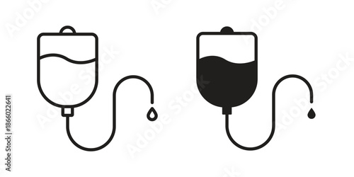 IV drip icons collection. Line vector sign, symbol for web and mobile