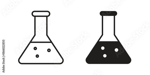 Lab flask icons collection. Line vector sign, symbol for web and mobile
