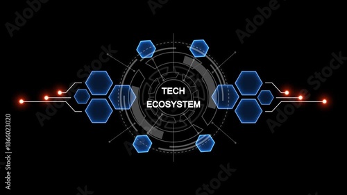 Wallpaper Mural Global network connection concept digital technology tech ecosystem business finance security innovation teamwork success data analysis machine learning artificial intelligence. 4k video  Torontodigital.ca