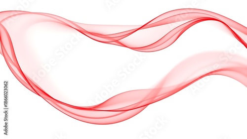 Flowing red fabric ribbons abstract background image